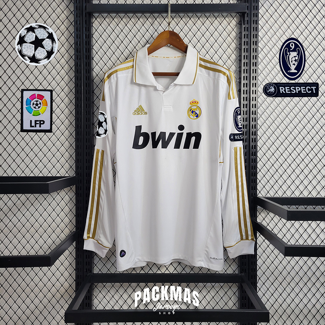 Real Madrid Local Versión Retro Manga Larga | Temporada 11-12