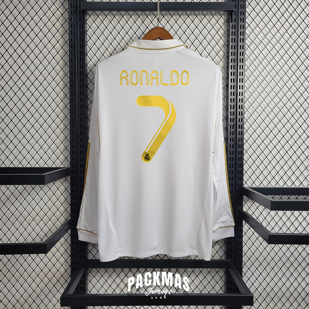 Real Madrid Local Versión Retro Manga Larga | Temporada 11-12