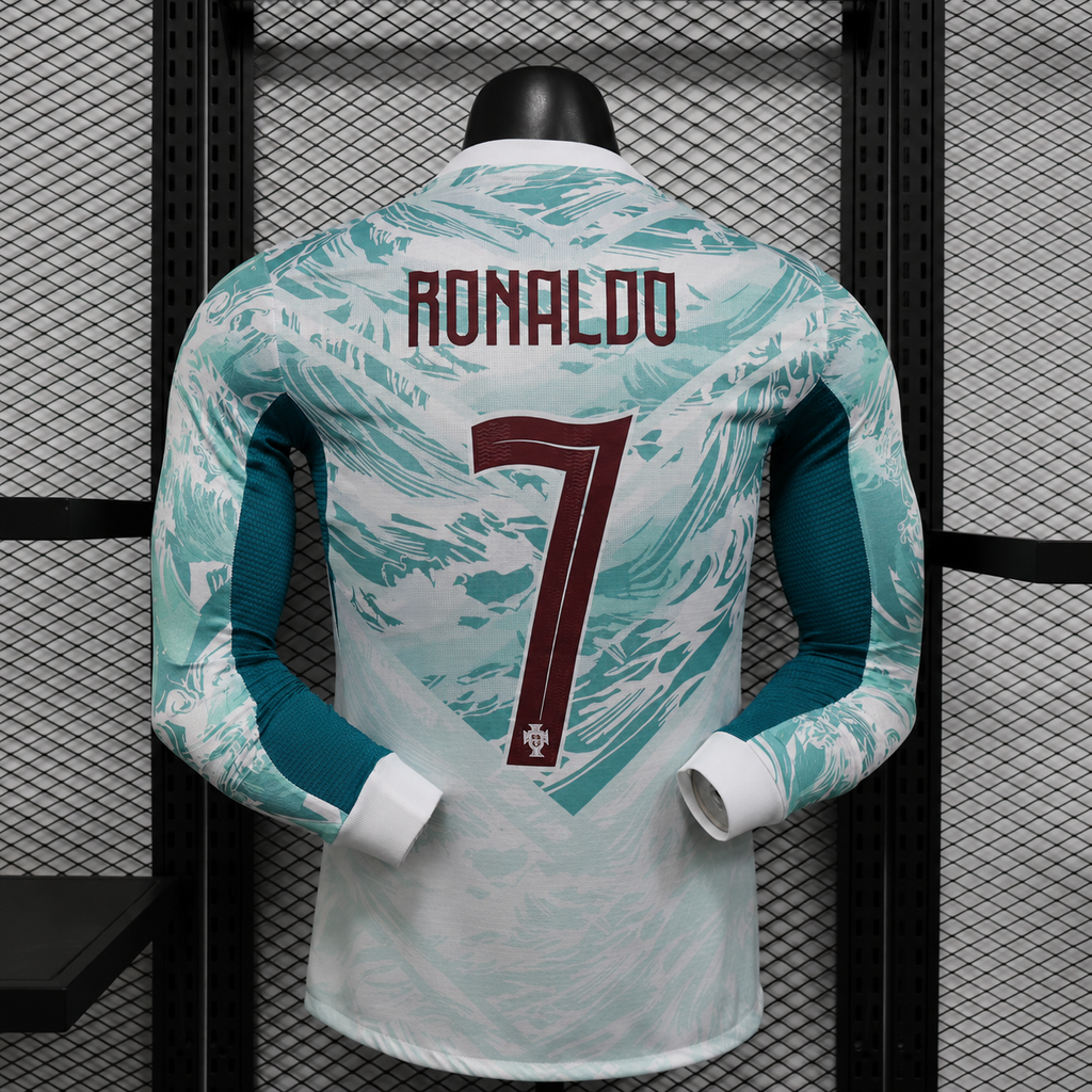 Portugal Visitante Manga Larga + RONALDO #/ Versión Jugador | Mundial 2026