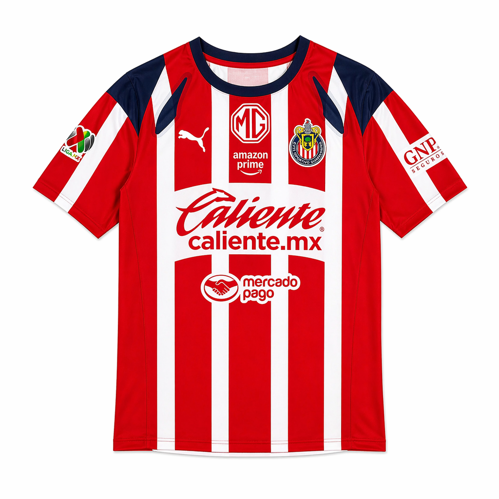 Chivas Local Versión Jugador + HORMIGA #34 + PARCHE CAMPEÓN GOLEADOR | Temporada 25-26