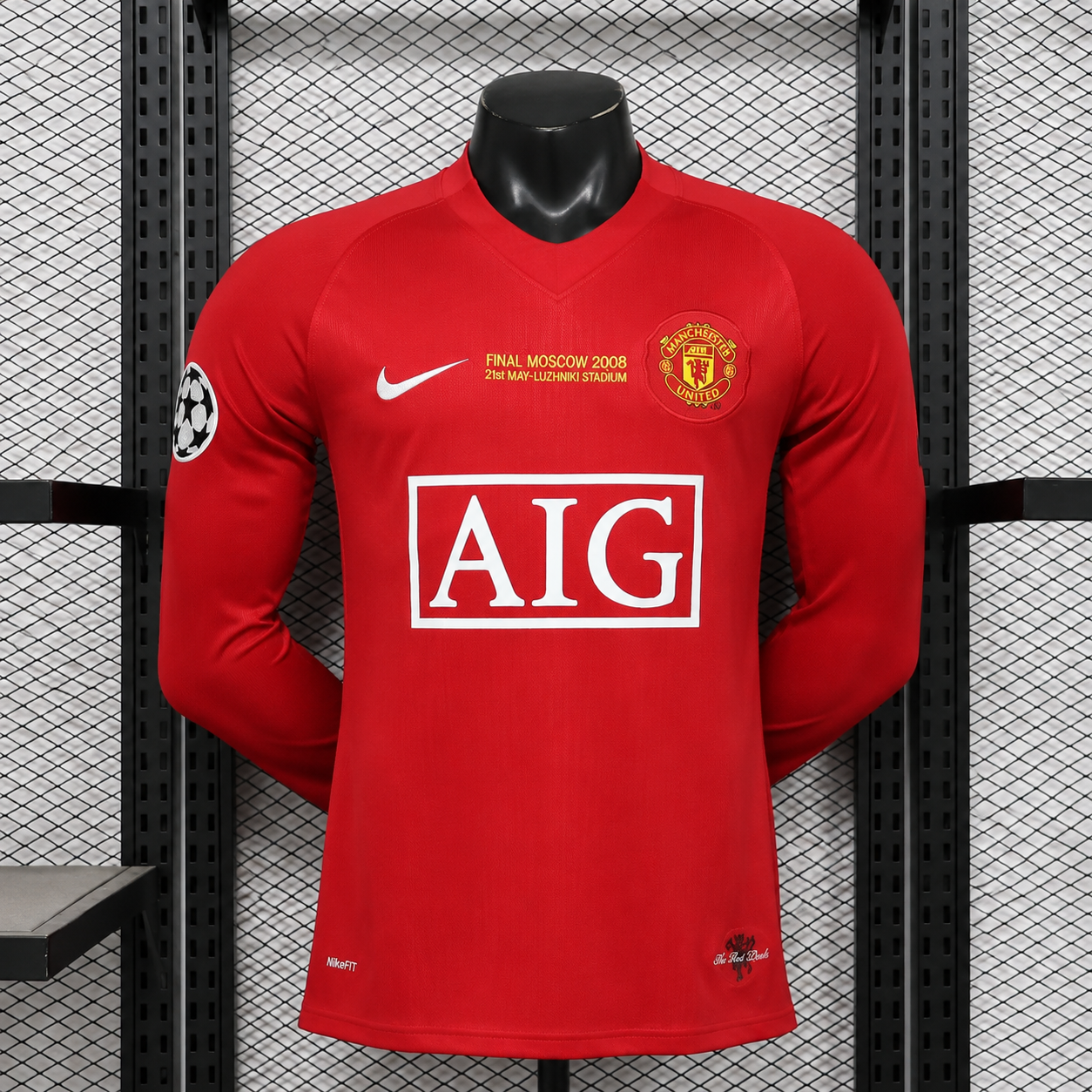 Manchester United Local Retro Manga Larga + RONALDO #7 | Temporada 07-08