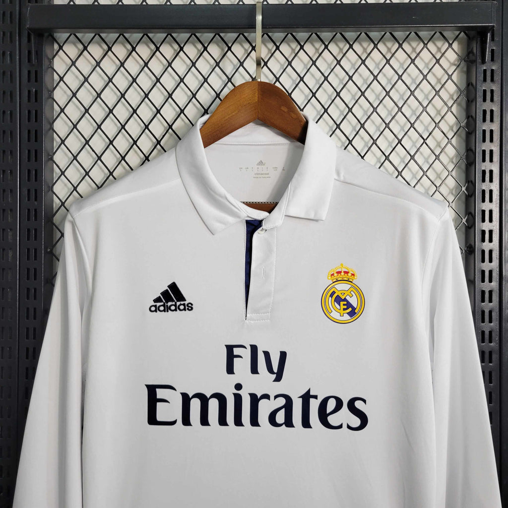 Real Madrid Local Versión Retro Manga Larga | Temporada 16-17