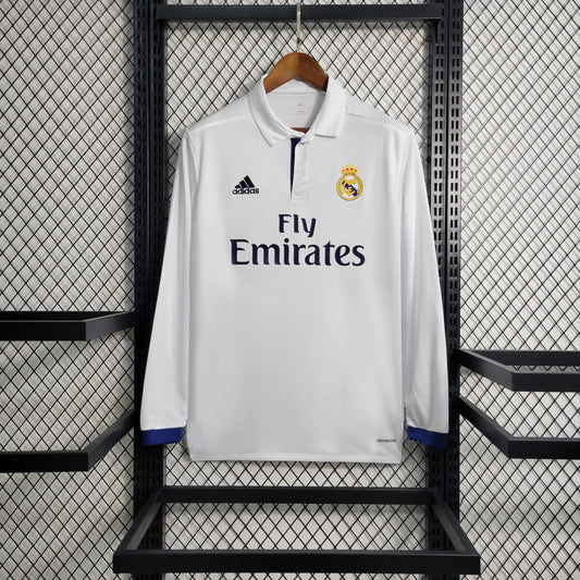 Real Madrid Local Versión Retro Manga Larga | Temporada 16-17