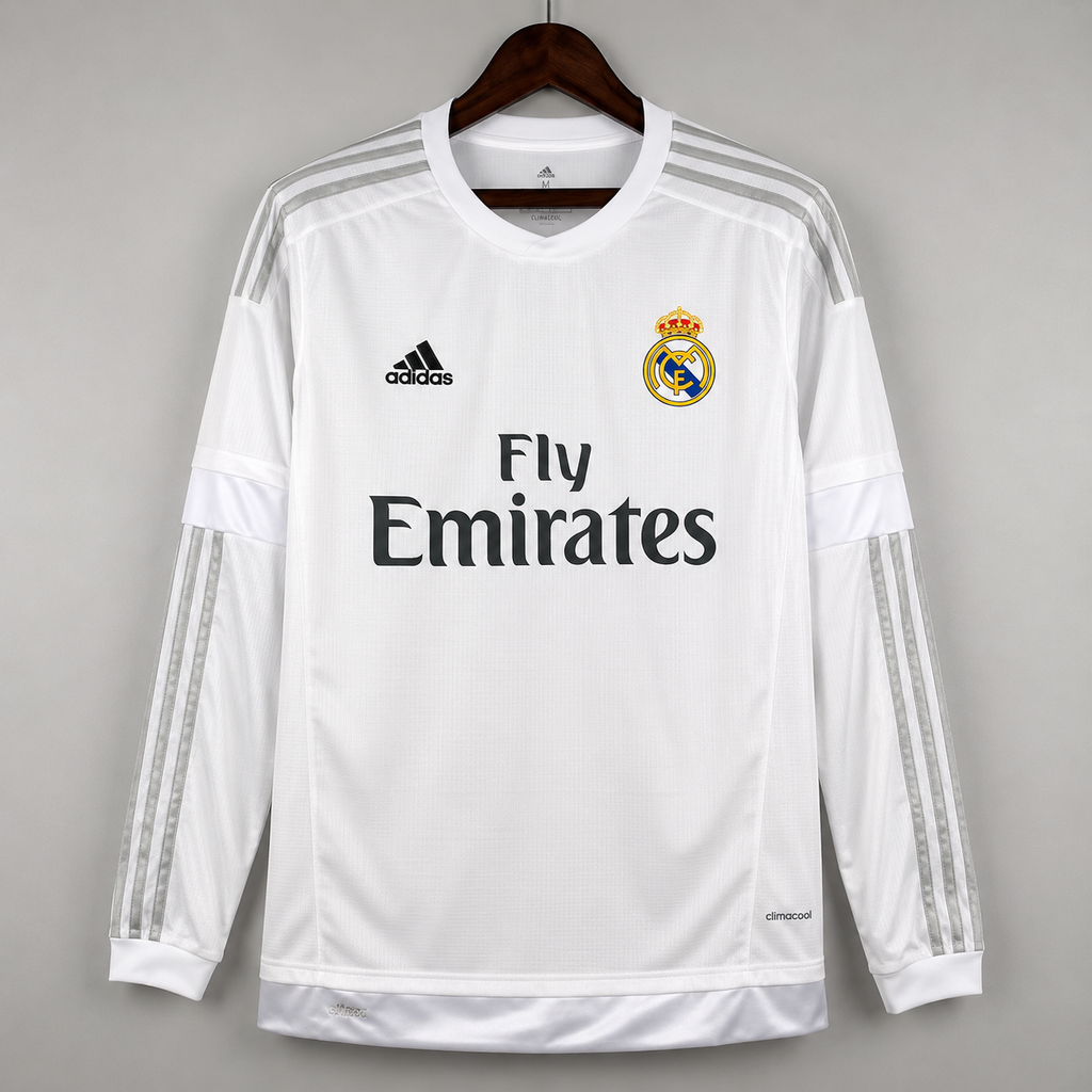 Real Madrid Local Versión Retro Manga Larga | Temporada 15-16