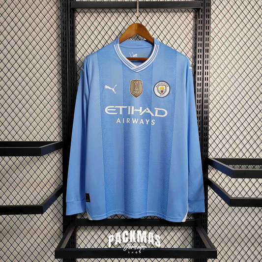 Manchester City Local Versión Fan Manga Larga | Temporada 23-24